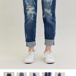 Judy Blue Distressed Cuffed Boyfriend Jeans